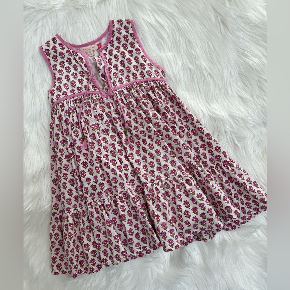 Pink Chicken Floral Pattern Dress size 5Y